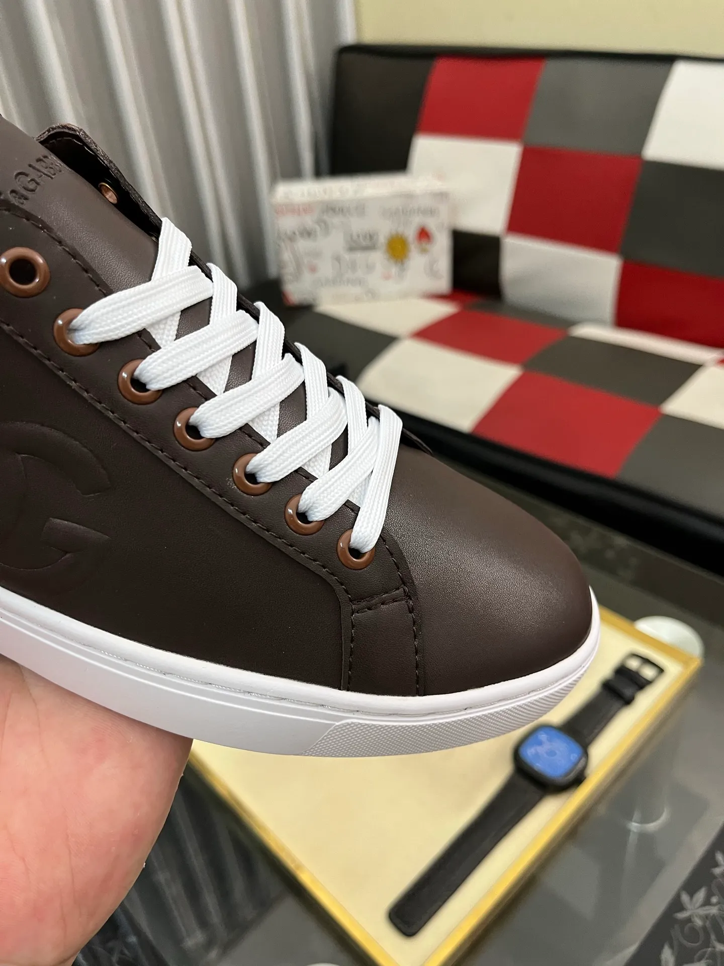 Men's shoes 💰400⌚️⌚️New DG Dolce & Gabbana high-end couple's sports and casual shoes, imported cowhide, multiple material splicing design➕Imported cowhide lining, cowhide foot pads➕Original TPR elastic outsole. Size: 38-46